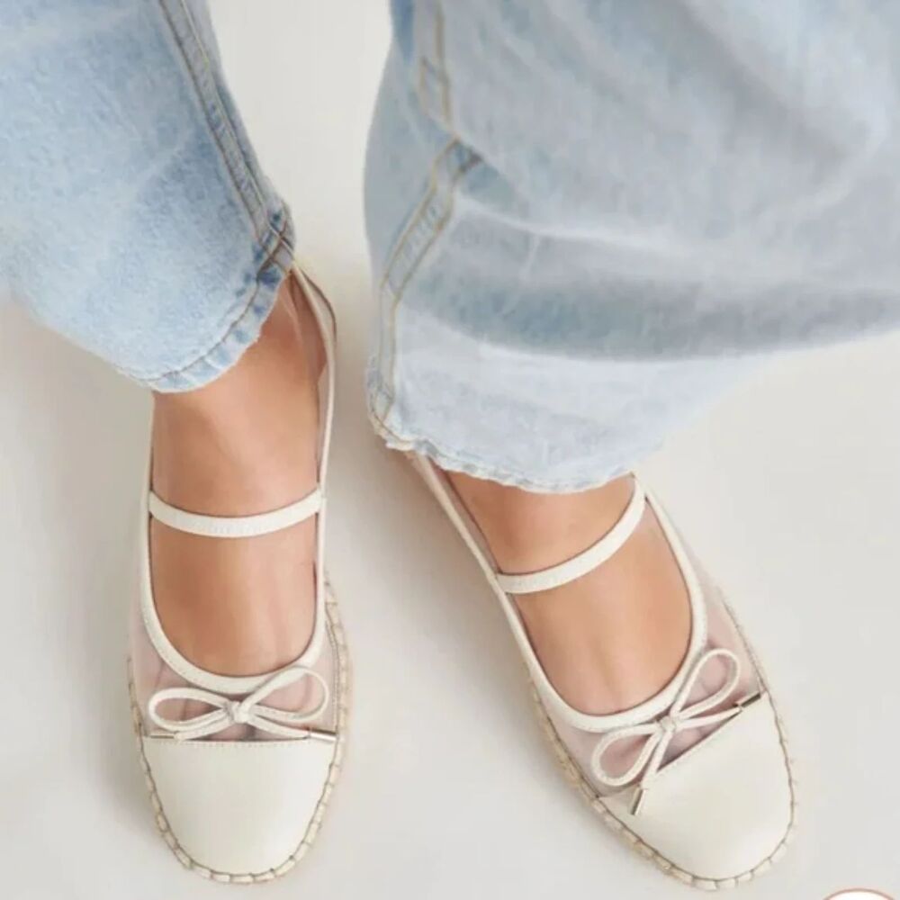 Dolce Vita Cambre Ballet Flats White Mesh Size 6.5 - Picture 2 of 9